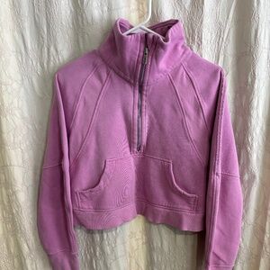 Lululemon Woman’s Half Zip Long Sleeve Sweatshirt Pink Size Small